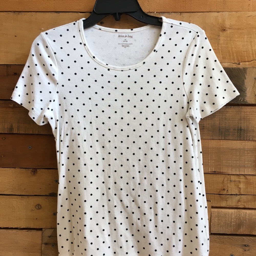Cute white with black polka dot